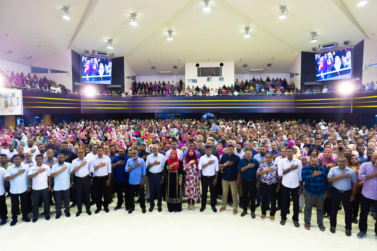 އޮކްޓޫބަރ 2، 2023 - ރިޔާސީ އިންތިހާބުގެ ކާމިޔާބީގެ އުފާ ފާޅުކުރަން ޕީޕީއެމް/ޕީއެންސީން ރޭ ސޯޝަލް ސެންޓަރުގައި ބޭއްވި ހަފުލާ--- ފޮޓޯ؛ އަބްދުﷲ އިޔާން / އަދަދު