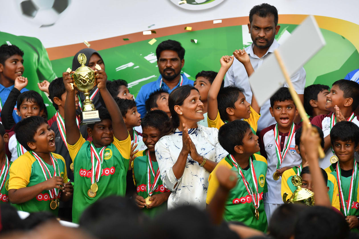 މާޗް 12، 2022: މައިލޯ އެކަޑަމީ ޗެމްޕިއަންޝިޕް 2022ގެ ދިހަ އަހަރުން ދަށުގެ މުބާރާތް ނިންމުމުގެ ރަސްމިއްޔާތުގެ ތެރެއިން --ފޮޓޯ: ރައީސް އޮފީސް