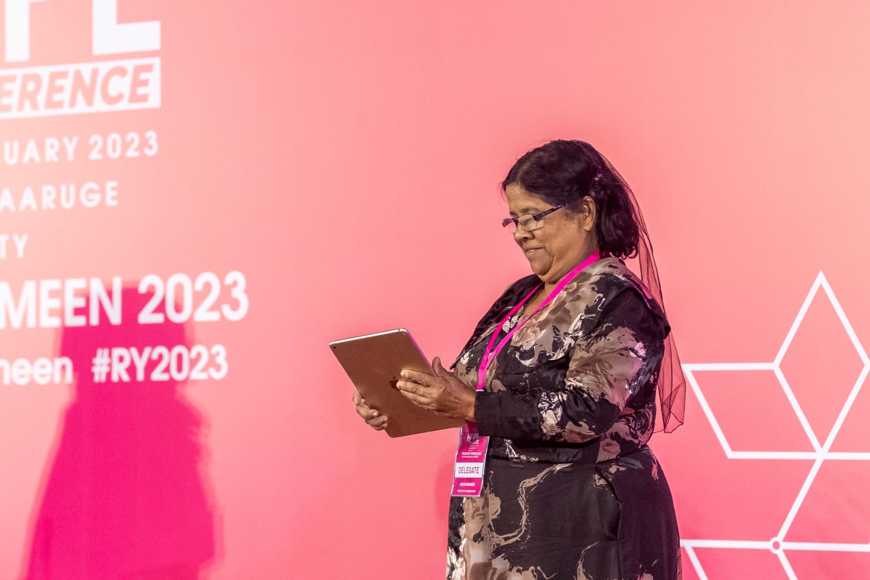 ފެބްރުއަރީ 2، 2023: ޕީޕީއެމްގެ "ހޯޕް ކޮންފަރެންސް" ގެ ތެރެއިން -- ފޮޓޯ: މުހައްމަދު ޝާބިން/އަދަދު