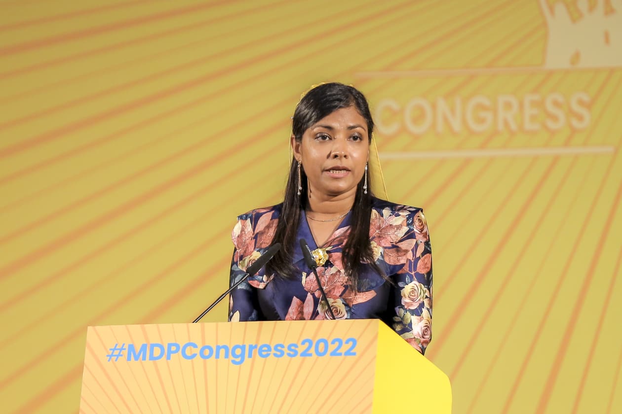 އޯގަސްޓް 19، 2022 - އެމްޑީޕީގެ ހަތަރު ވަނަ ކޮންގްރެސް ފަށުމުގެ ރަސްމިއްޔާތު. -- ފޮޓޯ؛ މުހައްމަދު ޝާބިން / އަދަދު