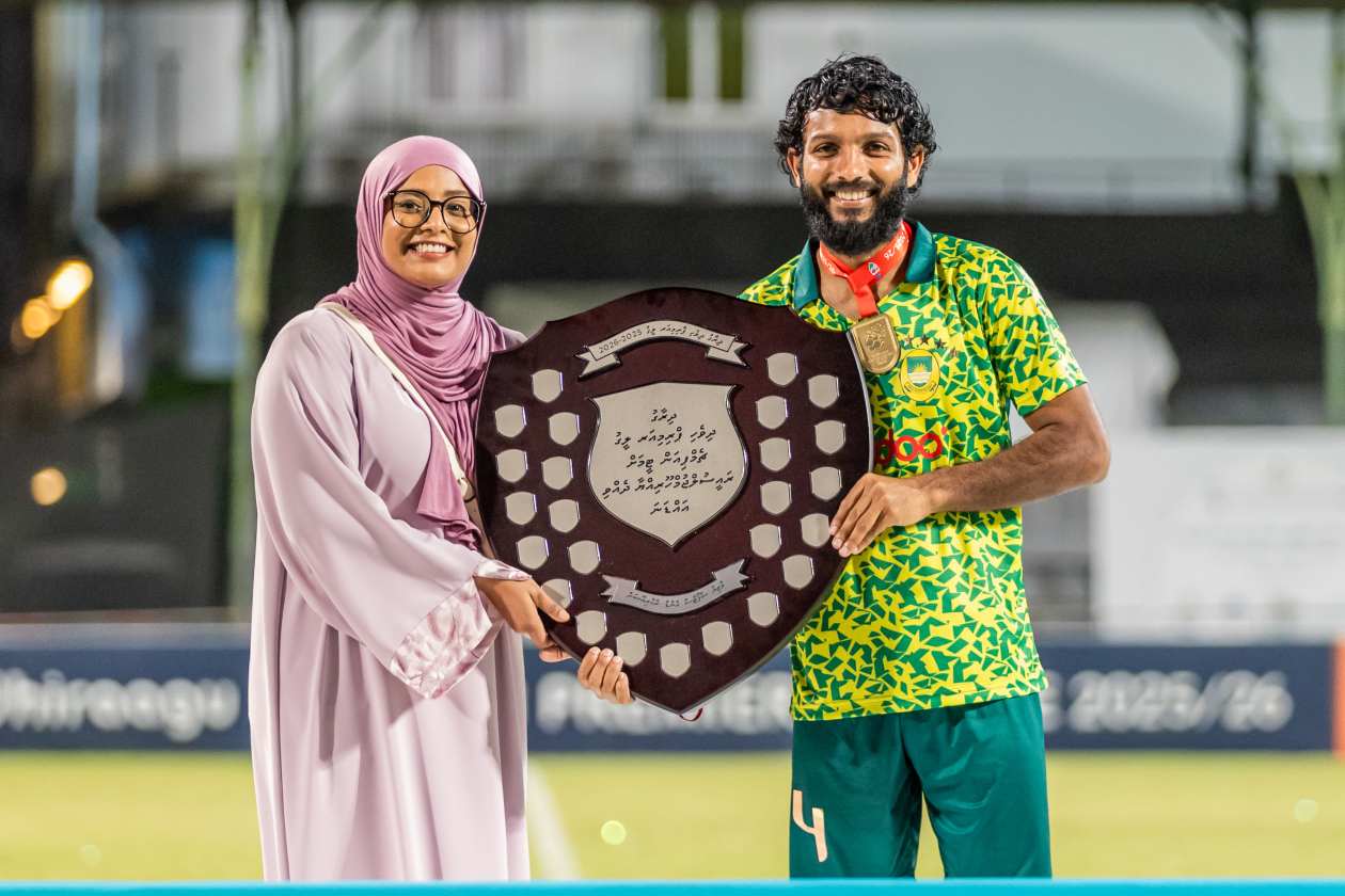 Male, Maldives (February 7) — Maziya Sports and Recreation defeated Odi Sports Club 1-0 in their final match to clinch the league title for the fifth consecutive time, completing their last two title-winning seasons undefeated; in total, Maziya has now been crowned league champions six times. --- Photo: Raif Yoosuf / Adhadhu Sports