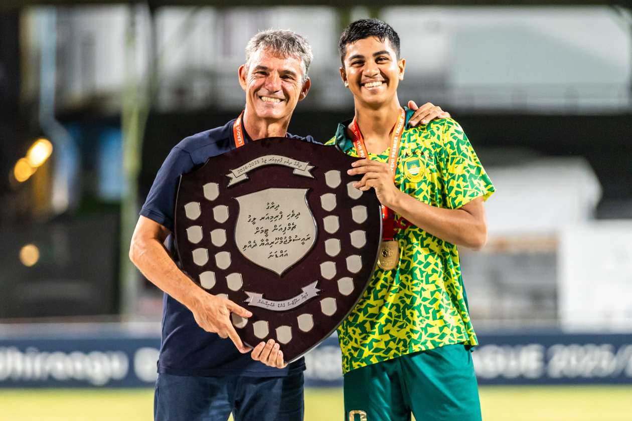 Male, Maldives (February 7) — Maziya Sports and Recreation defeated Odi Sports Club 1-0 in their final match to clinch the league title for the fifth consecutive time, completing their last two title-winning seasons undefeated; in total, Maziya has now been crowned league champions six times. --- Photo: Raif Yoosuf / Adhadhu Sports