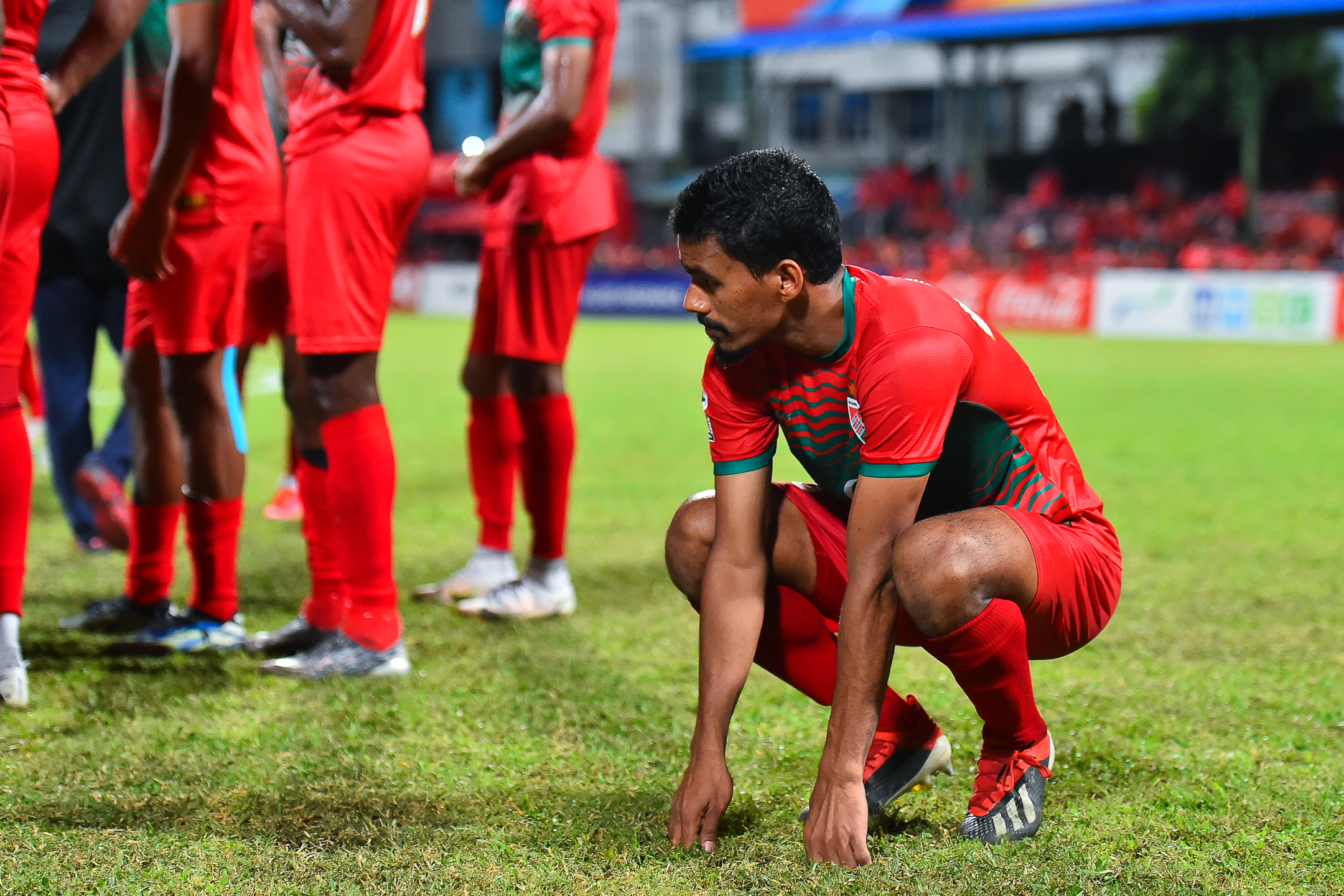 އޮކްޓޯބަރު 13، 2021: އުރީދޫ ސާފް ޗެމްޕިއަންޝިޕްގައި އިންޑިއާ އާއި ރާއްޖެ ބައްދަލުކުރި މެޗުގެ ތެރެއިން: މި މެޗުން 1 - 3 ގެ ނަތީޖާއަކުން ކާމިޔާބުކުރީ އިންޑިއާއިން. -- ފޮޓޯ: ހުސެއިން ވަހީދު / އަދަދު