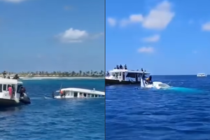 Excursion boat sinks after collision with another vessel