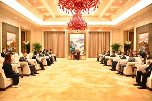 Muizzu meets officials from Sinamale' bridge company