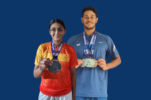 Meral and Rihan secure medals at the swimming competition in Thailand