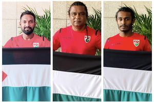 ދިވެހި ގައުމީ ފުޓްބޯޅަ ޓީމު ވެސް ފަލަސްތީނާ އެކު!