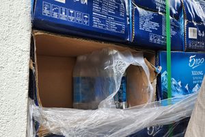 Water donated by China left unattended