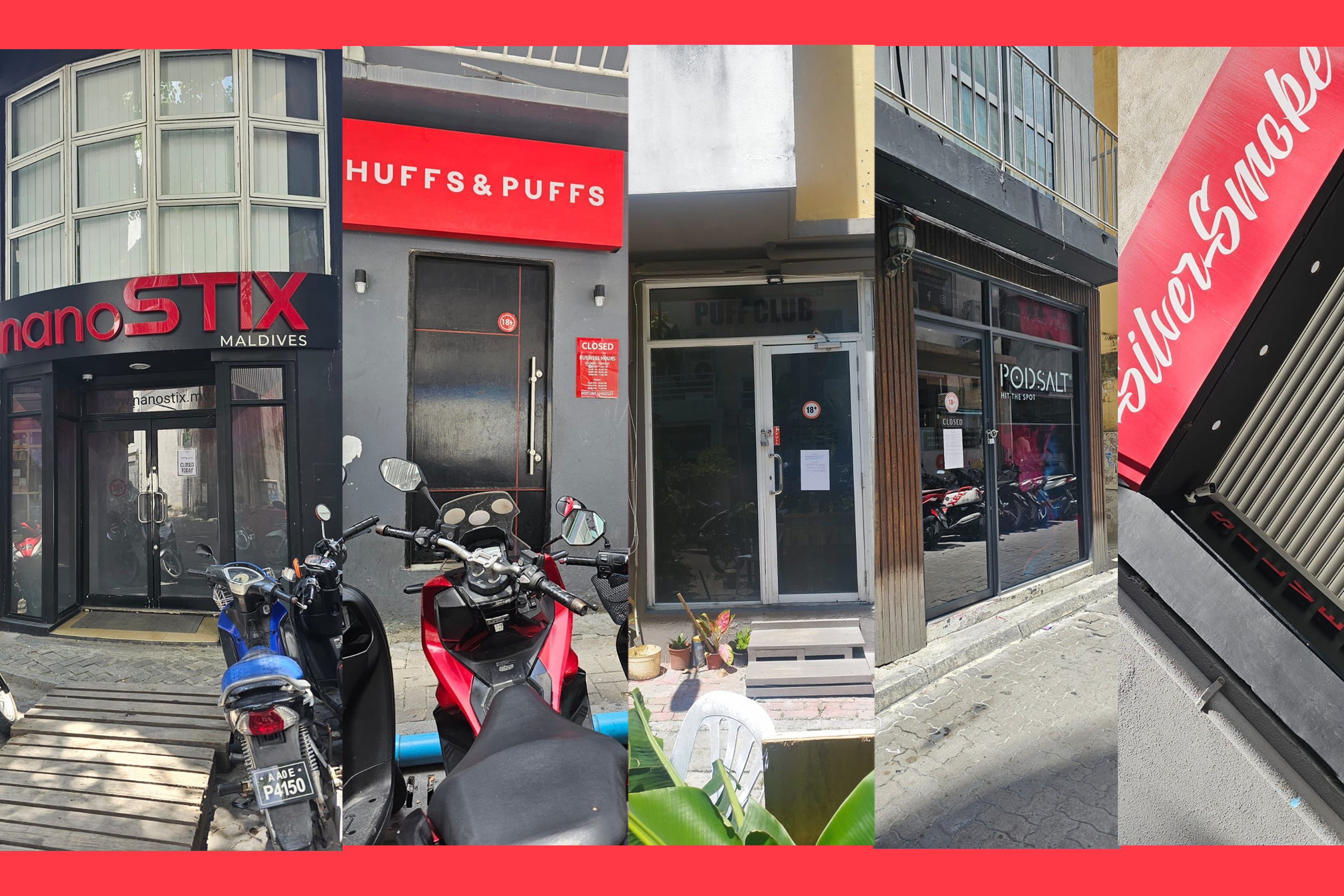 އިހުތިޖާޖު ކުރުމުގެ ގޮތުން ވޭޕް ވިއްކާ ފިހާރަތައް ބަންދުކޮށްފި 
