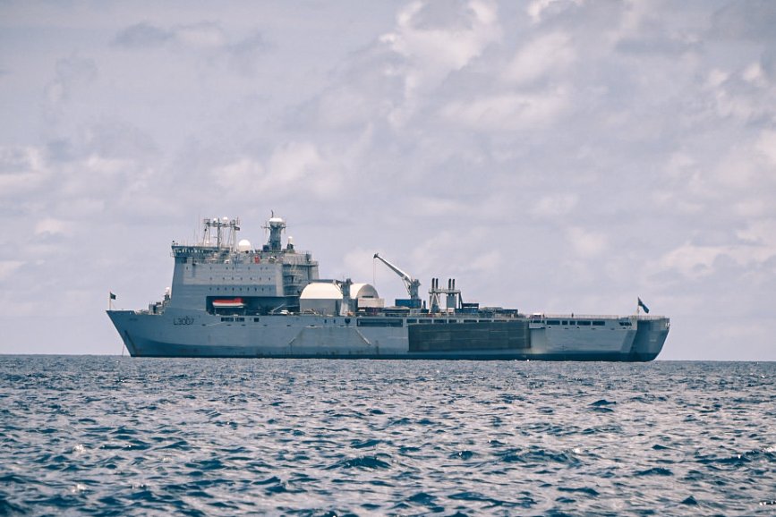 British military ship docks near Male'