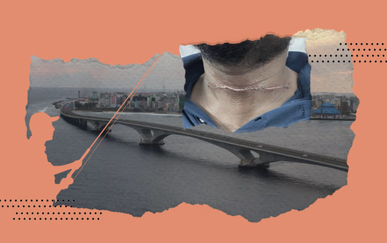 ބްރިޖުން ދަނިކޮށް ކަރުގަ ކަންވާރެއް އެޅި ނުރައްކާތެރި ހާދިސާއެއް